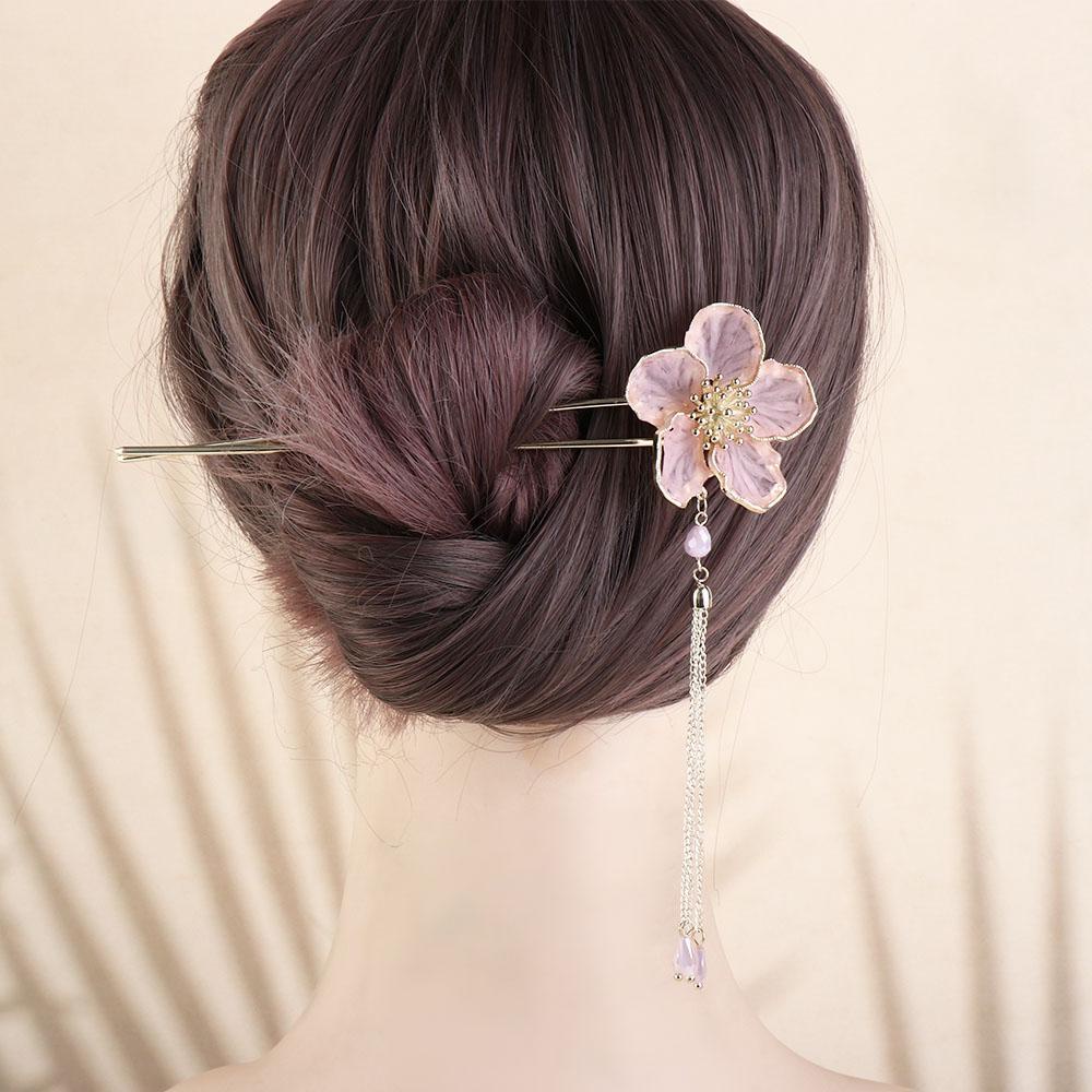 Trâm Cài Tóc Chữ U Phối Tua Rua Phong Cách Hanfu Thời Trang Cho Nữ