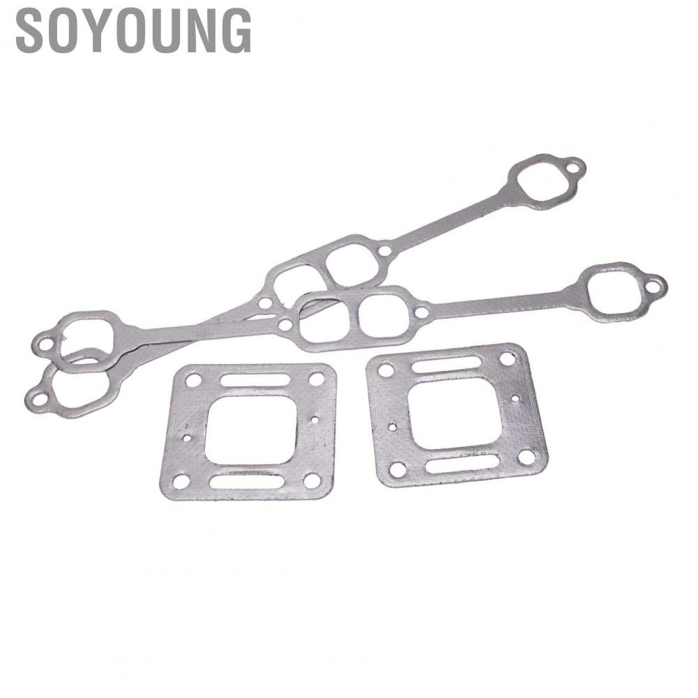 Soyoung Exhaust Gasket Manifold  Easy Operation 4 PCS Sealed Engine Exhaust Gasket Manifold  for Engine