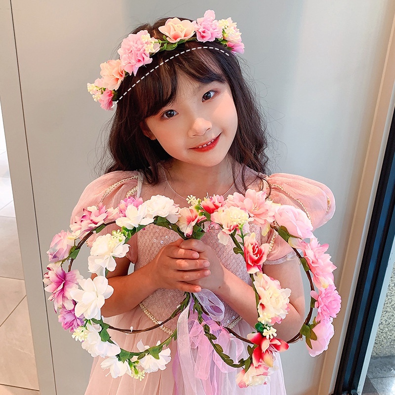 Băng Đô Cài Tóc Đính Hoa &amp; Vương Miện Thời Trang Hàn Quốc