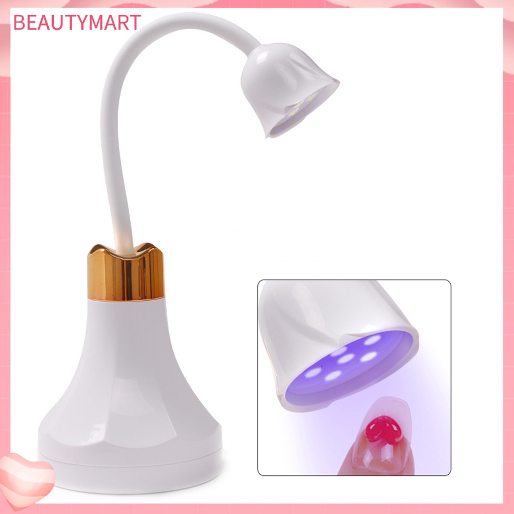 1 Bộ Đèn LED Làm Móng Bằng Nhựa Không Chói Quay 360 Độ Có Thể Sạc Lại