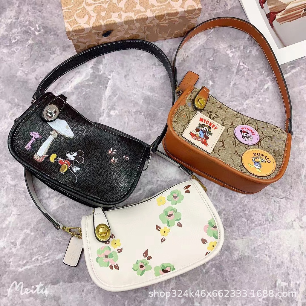Túi Xách Nữ Coach Túi Nách Thời Trang Mahjong Cổ điển Túi Xách Kỷ Niệm Phong Cách Thương Hiệu Disney Co