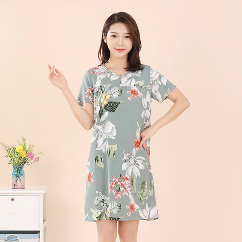 Đầm Ngủ Chất Liệu Cotton Lụa Mỏng Dáng Rộng Thời Trang Mùa Hè Cho Nữ