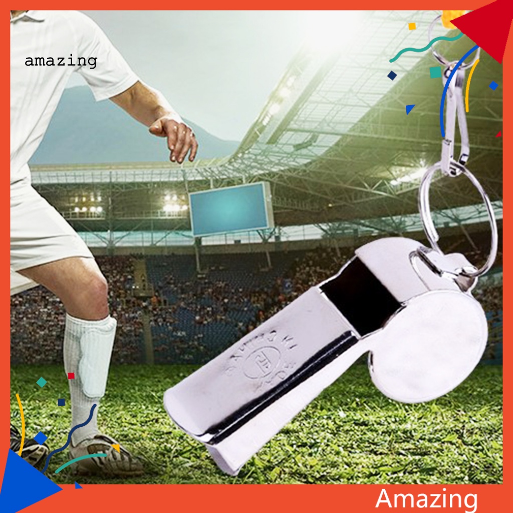 Còi Thổi Trọng Tài Bóng Đá Bằng Inox Kèm Dây Đeo Tiện Dụng