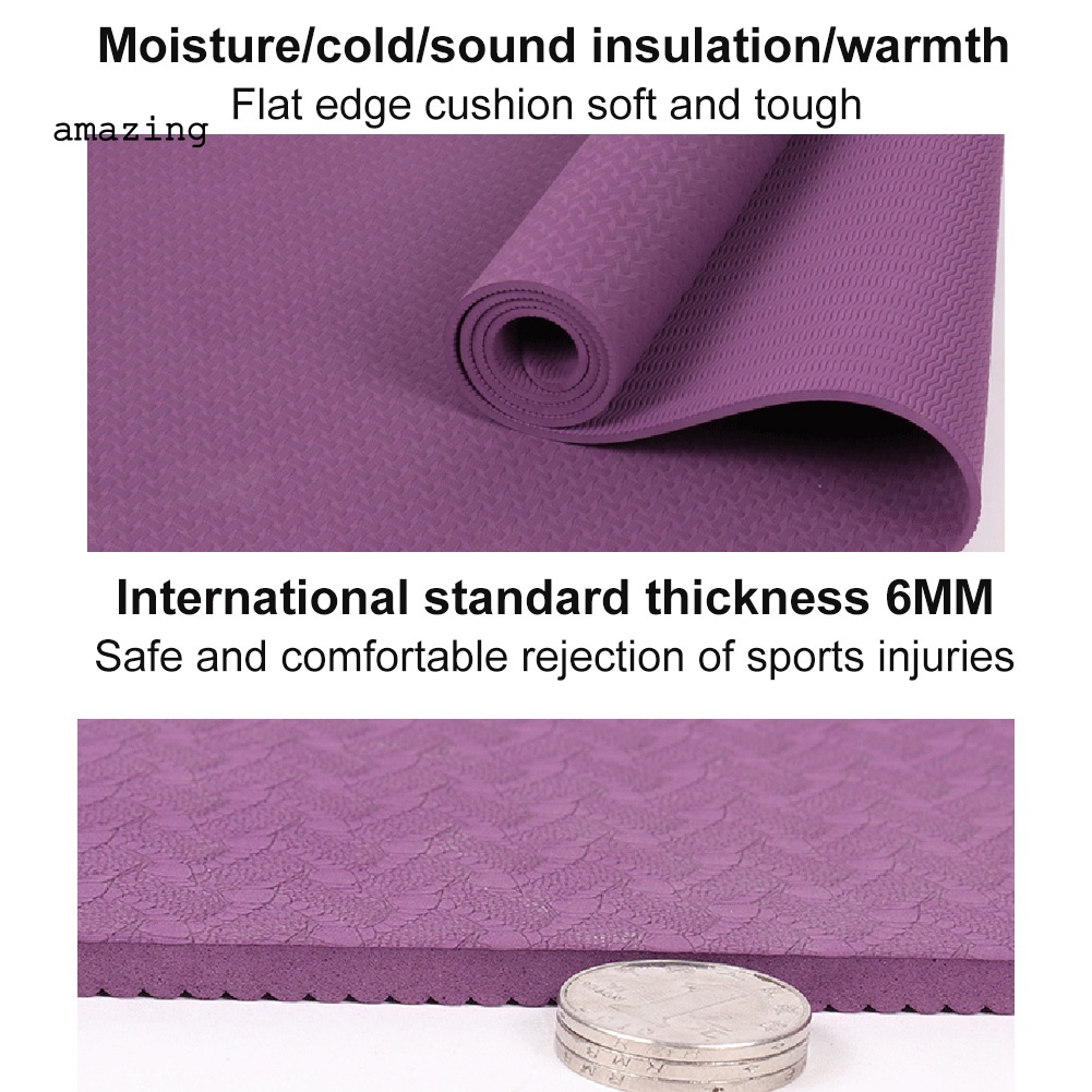 Thảm Tập Yoga Bằng TPE Chống Trượt Màu Sắc Đơn Giản