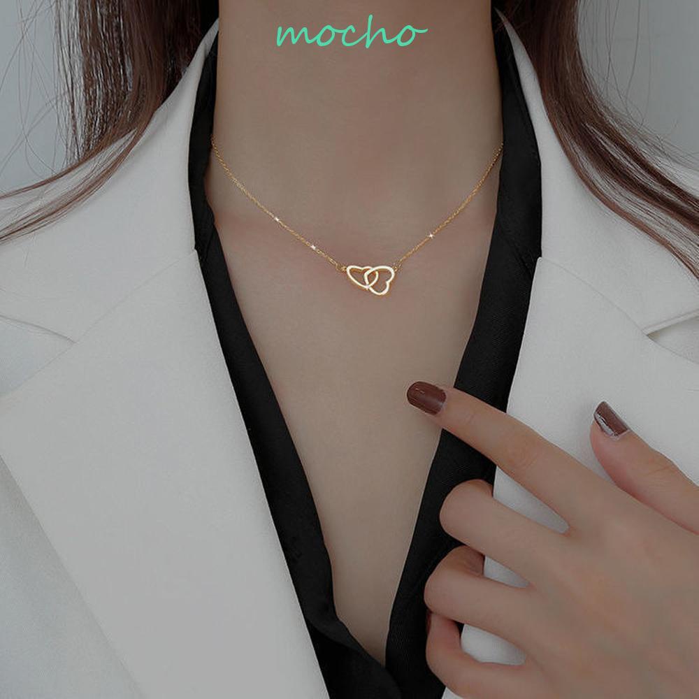 Vòng cổ Mặt Trái Tim Đôi Khoét Rỗng Thời Trang Mới Cho Nữ