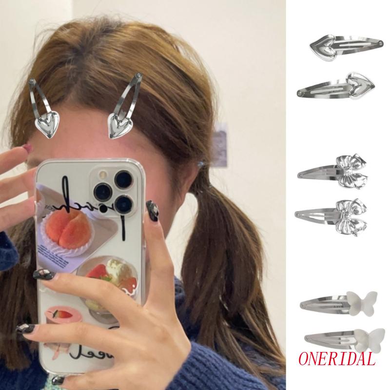 Kẹp Tóc Kim Loại Hình Trái Tim Xinh Xắn Y2k