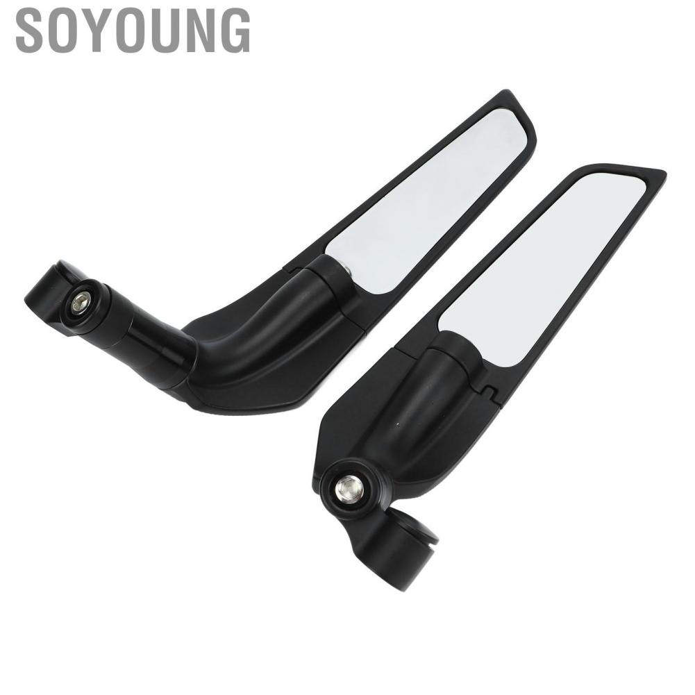 Soyoung Motorcycle Wing Mirror  2pcs Universal Adjustable Handlebar Mirror  for Motorbike