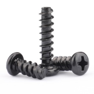 [xjk] Black phillips round head flat tail screw phillips self-tapping screw m2.6 m3 m3.5 m4