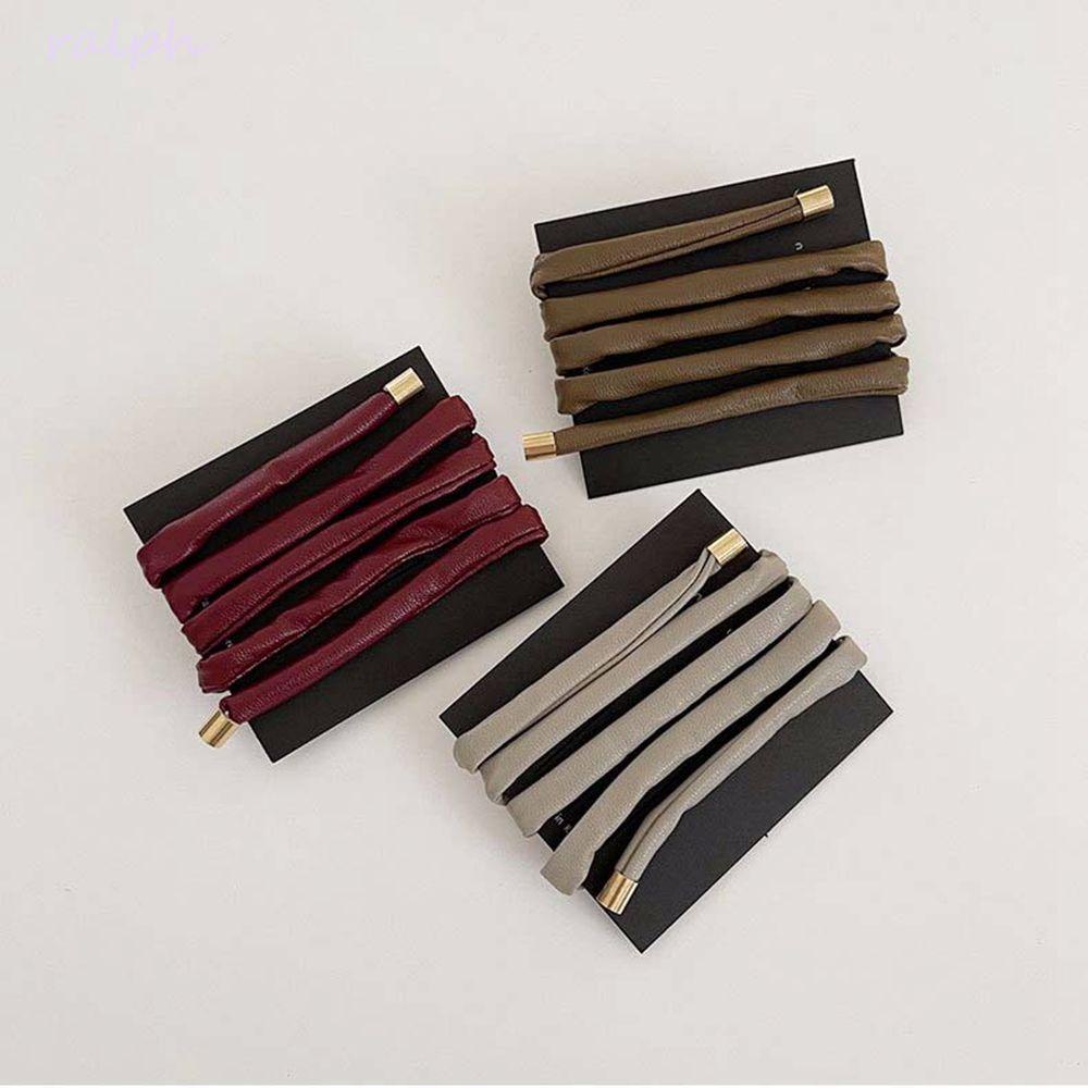 Dây Buộc Tóc Da PU Phối Hợp Kim Thời Trang Cho Nữ