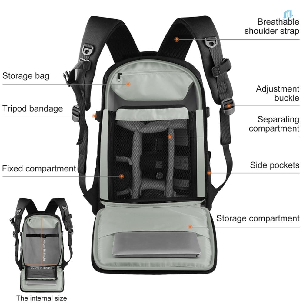 Ba Lô Đựng Máy Ảnh PULUZ PU5015B Sức Chứa Lớn Chống Nước Có Ngăn Đựng Laptop Cho Nam Và Nữ