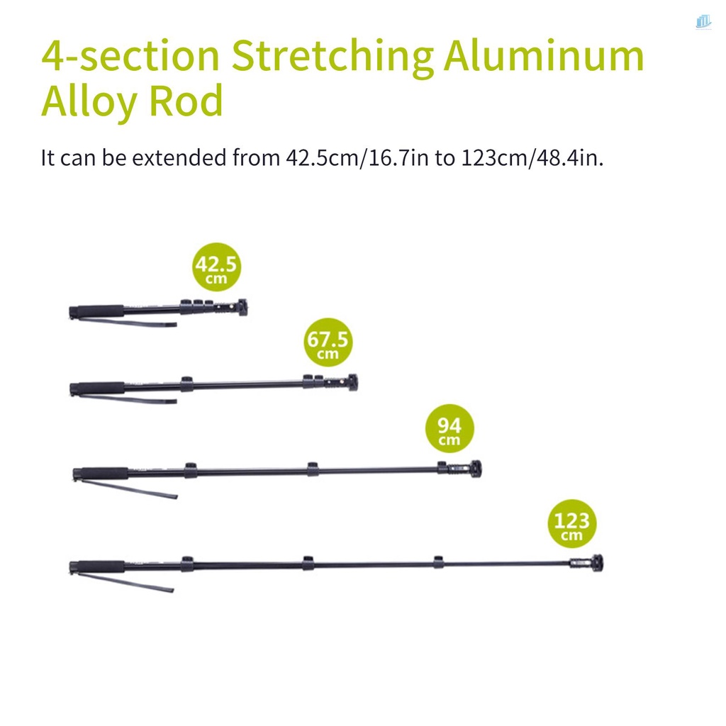 YUNTENG Gậy Tự Sướng Cầm Tay Bằng Hợp Kim Nhôm Với Ốc Vít 1 / 4 Inch Cho Máy Ảnh Kỹ Thuật Số Thông Minh