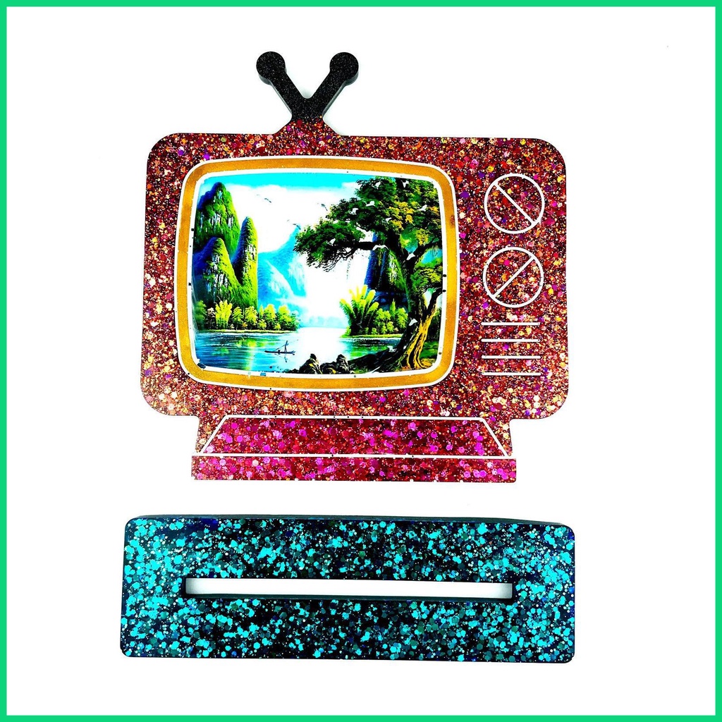 Khuôn Silicone Làm Móc Khóa / Mặt Dây Chuyền Thủ Công DIY Hình TV Mini