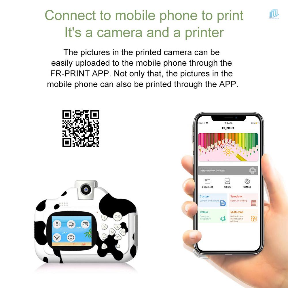 Camera Thông Minhwatchinone Màn Hình 2.4 Inch 1080P Kết Nối WiFi 180 Độ Kèm Phụ Kiện° Set 12 Bút Màu 4 + 4 + Ống Kính Xoay Bằng Giấy Dành Cho Trẻ Em