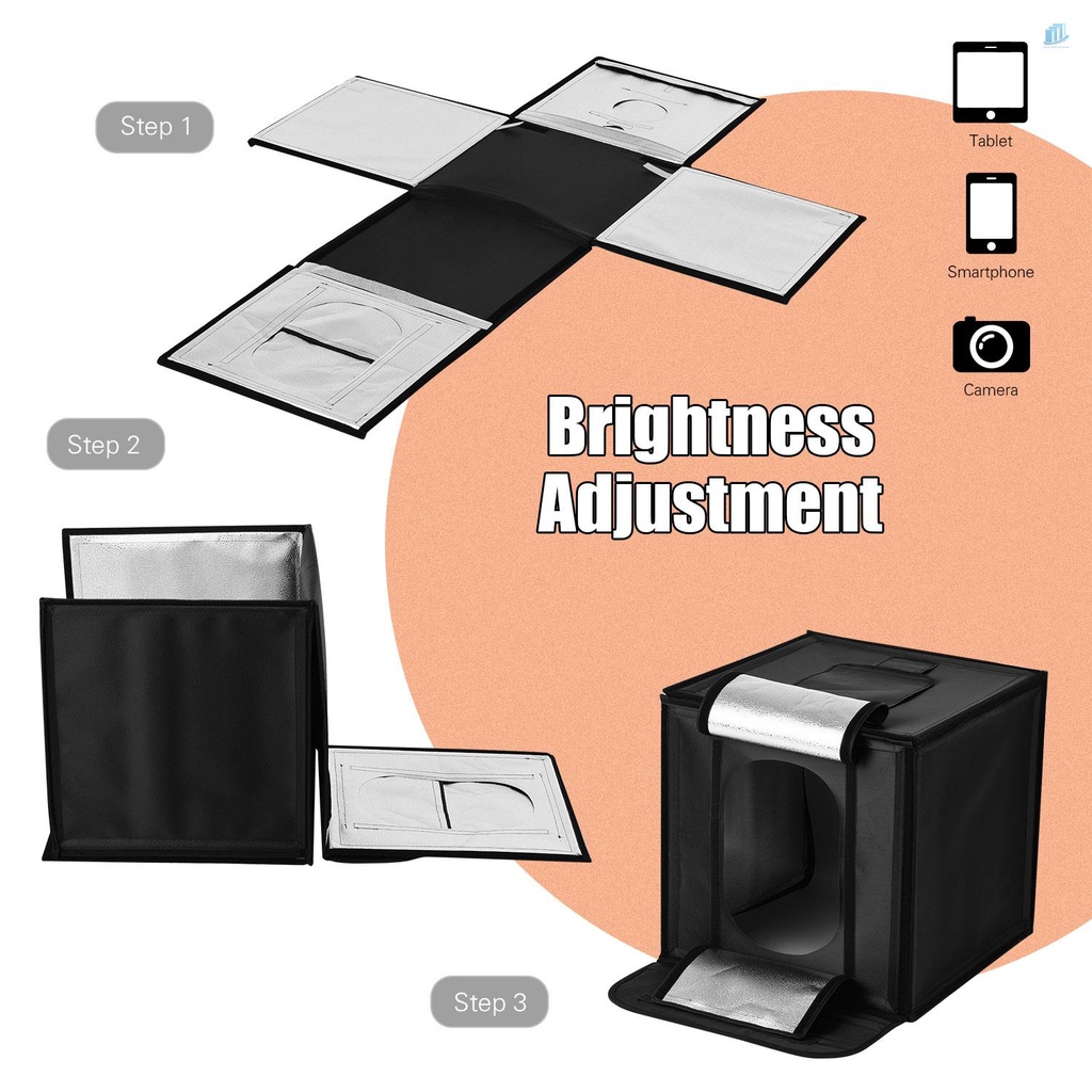 ANDOER Hộp Đèn LED Chụp Ảnh Di Động 4 Màu 16inch / 40cm Có Thể Xếp Gọn Với Phích Cắm EU