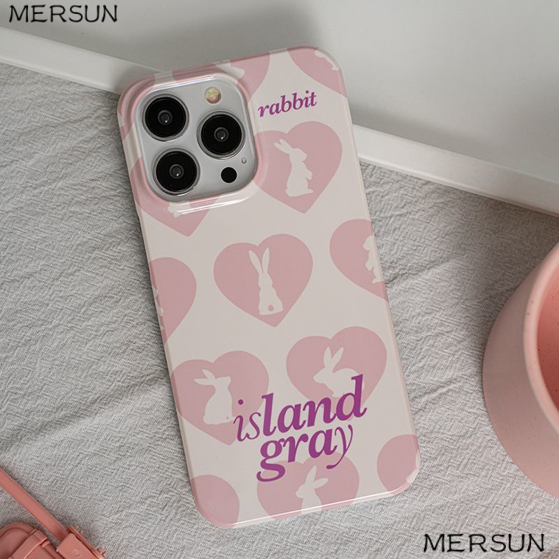 Ốp Điện Thoại Cứng Họa Tiết Thỏ Hồng Dễ Thương Cho Iphone Xr 12 7813 11 Plus Max 14 pro