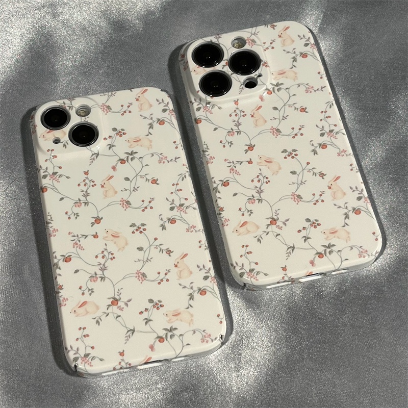 Ốp Điện Thoại Cứng Họa Tiết Hoa / Thỏ Nhỏ Dễ Thương Cho Iphone 713 12 11I 14 8x CKS5