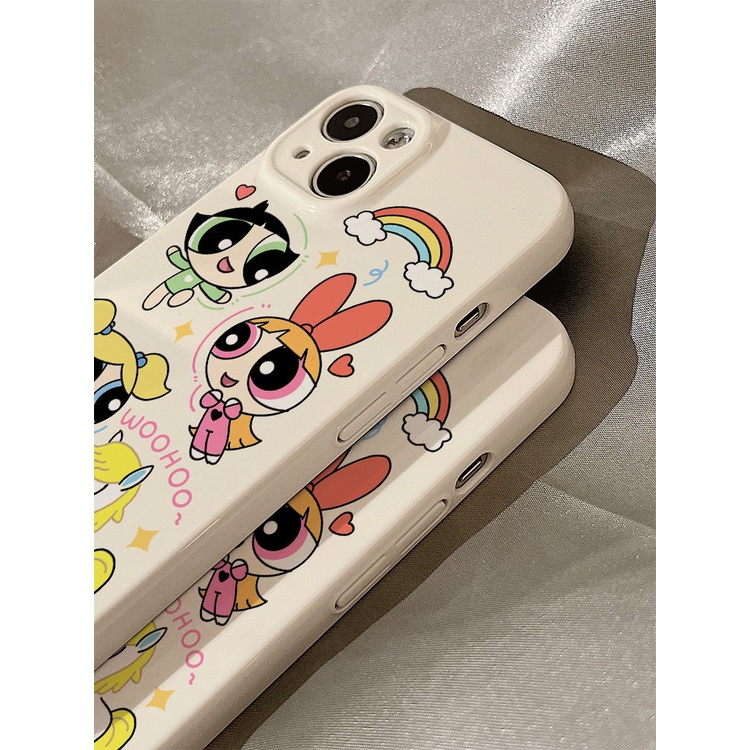 Ốp Điện Thoại Cứng Họa Tiết Powerpuff Girls Bảo Vệ Cho iphone14promax12 11 13 R27O