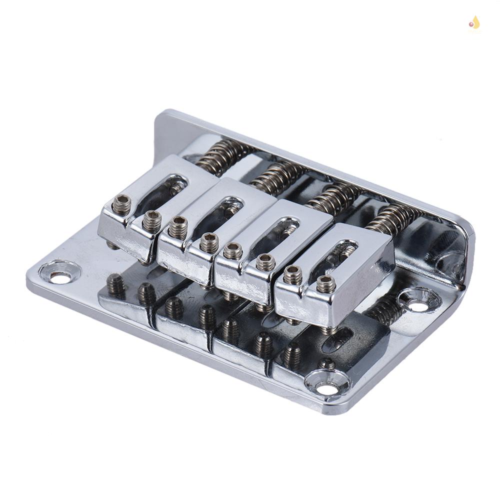 Bộ Cầu Đuôi Cứng Cố Định 4 Dây Màu Bạc Cho Đàn Ukulele Điện