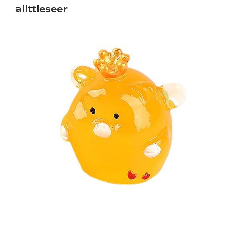 1 Tượng Heo Đeo Vương Miện Mini Bằng Nhựa Phát Sáng Cho Trẻ Em