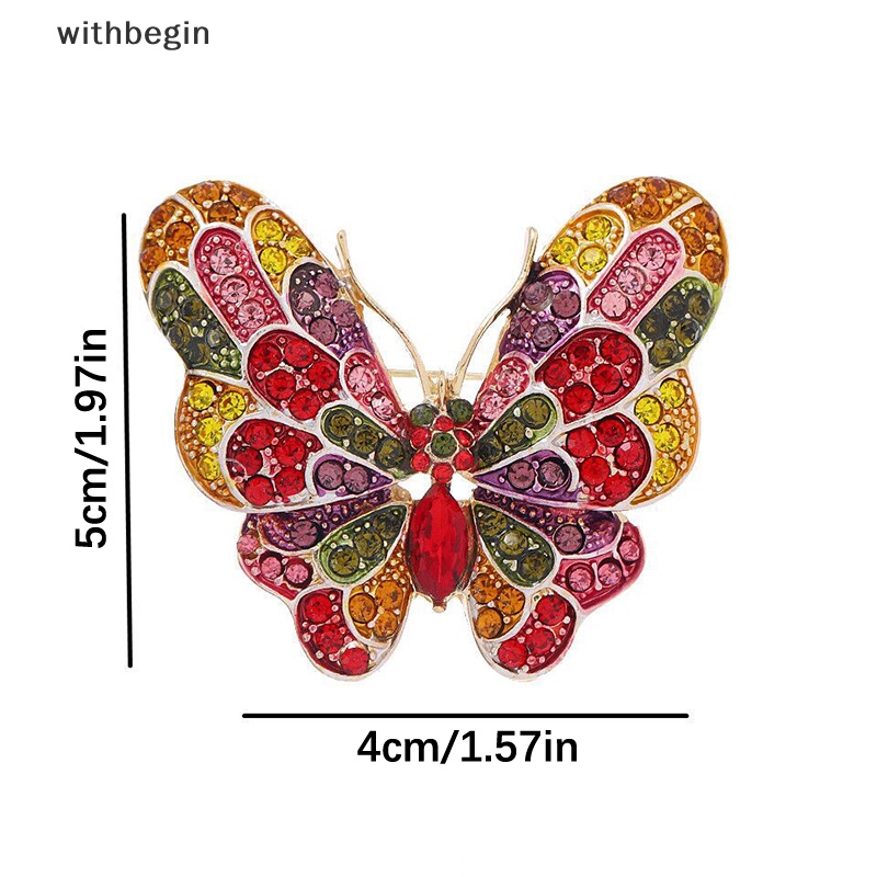 Ghim Cài Áo Hình Bướm Đính Đá Nhiều Màu Sắc Lấp Lánh Thời Trang
