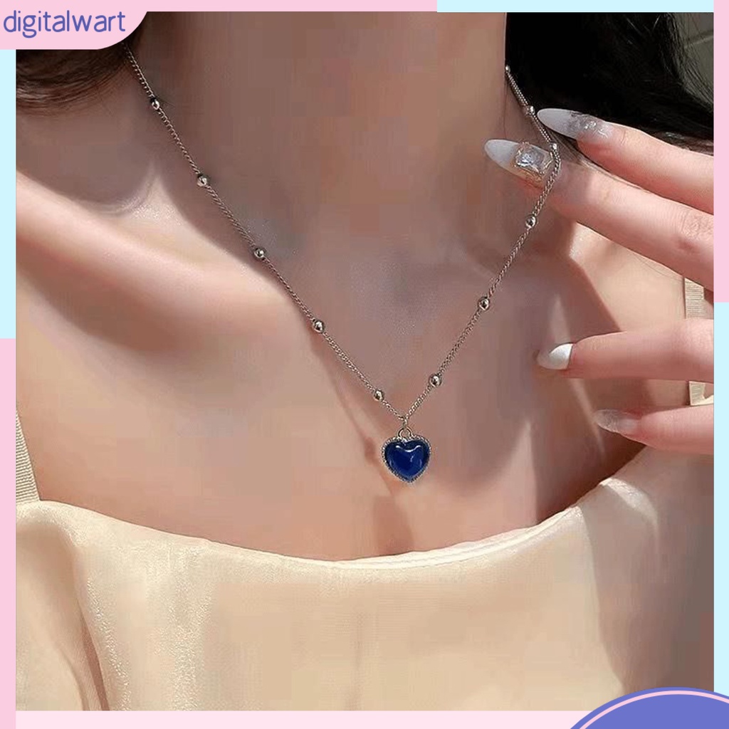 Vòng cổ Mặt Trái Tim Đính Đá Pha Lê Nhân Tạo Đổi Màu Theo Nhiệt Độ Thời Trang Cho Nữ