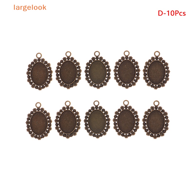 Set 10 Đế Đỡ Mặt Dây Chuyền Hình Oval 18 * 25MM Phong Cách Cổ Điển