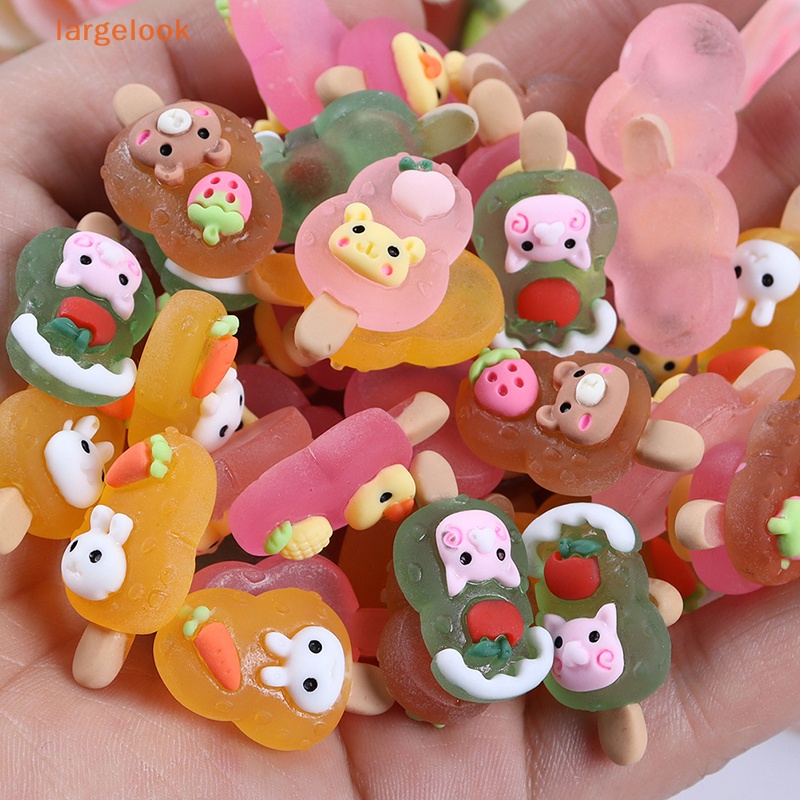 [Biglook] Bộ 3 Cây Kẹp Trang Trí Điện Thoại / Móc Khóa Hình Que Kem Bằng Resin Phát Quang DIY