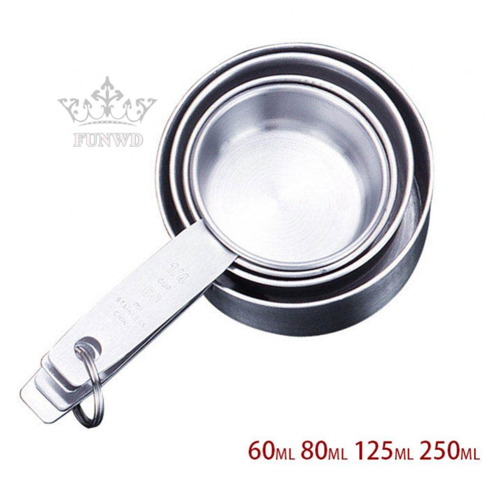 Bộ 5 Muỗng Đo Lường Kèm Tay Cầm Bằng Thép Không Gỉ Mới