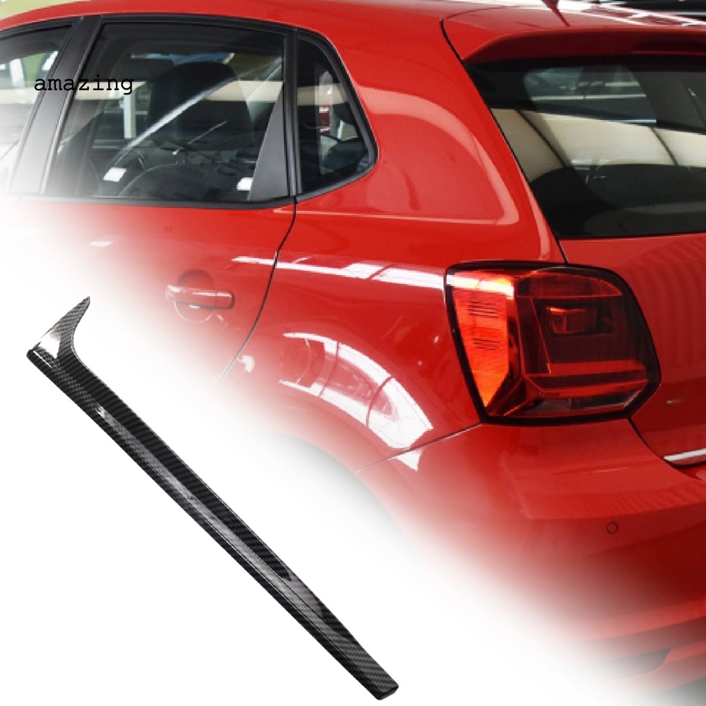 1 Cặp Miếng Dán Viền Cửa Sổ Sau Xe Hơi Chống Nước Chống Trầy Xước Họa Tiết Sợi Carbon Cho VW-Polo 2011-2017