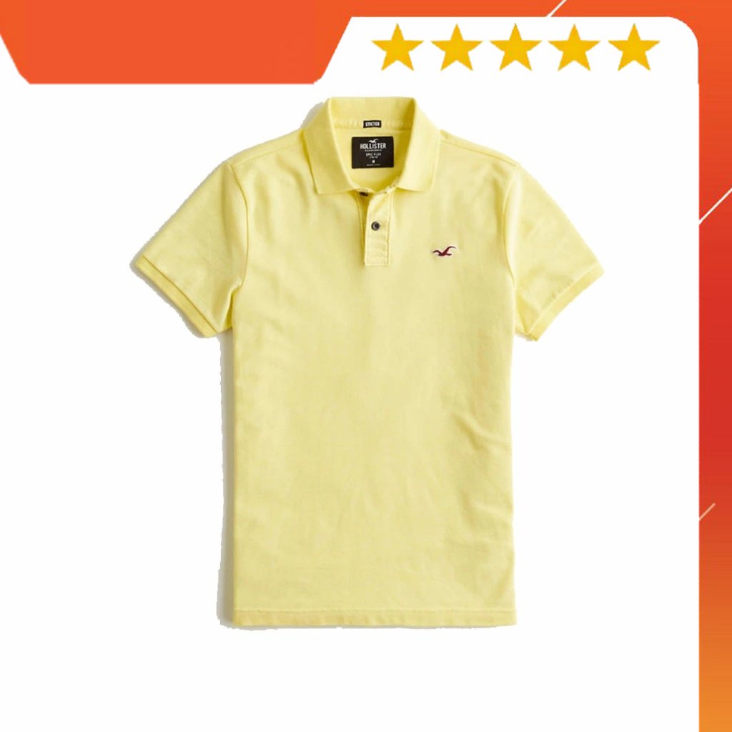 HÀNG VNXK - Áo thun nam Hollister HCO-P200 Stretch Slim Fit Polo là áo thun Hollister nam màu vàng - POLO HCO -