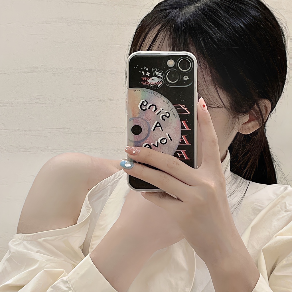 Ốp Điện Thoại TPU Dẻo Họa Tiết CD Có Nước Kim Tuyến Lấp Lánh Chống Rơi Cho iPhone11 12 13 14 Pro Max