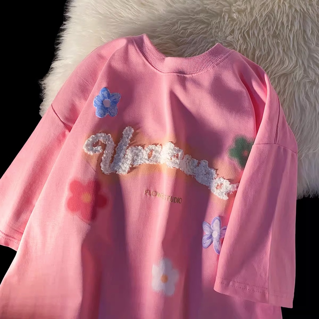 Áo Thun Cotton Tay Ngắn In Hình Đồ Họa Phong Cách Hàn Quốc Mẫu Mới 2023 Thời Trang Cho Nữ