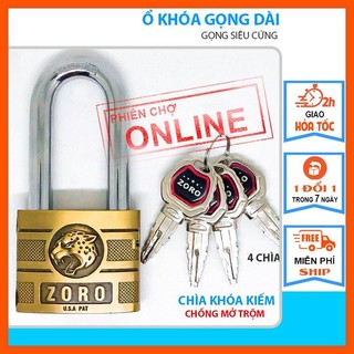 Ổ Khóa Cao Cấp ZORO Gọng Dài 6cm Siêu Cứng-Bảo hành 5 năm