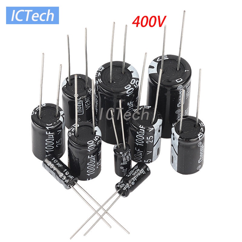 Tụ Điện Nhôm Điện Phân Cực 400V 1uF 10uF 22uF 33uF 47uF 100uF 100uF Chuyên Dụng