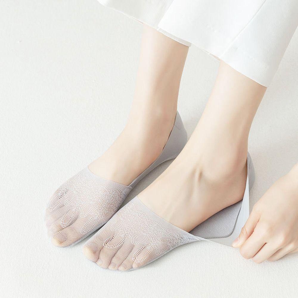 DANES Đôi Vớ Thuyền Phối Ren Lưới Màu Sắc Gradient Dành Cho Nữ