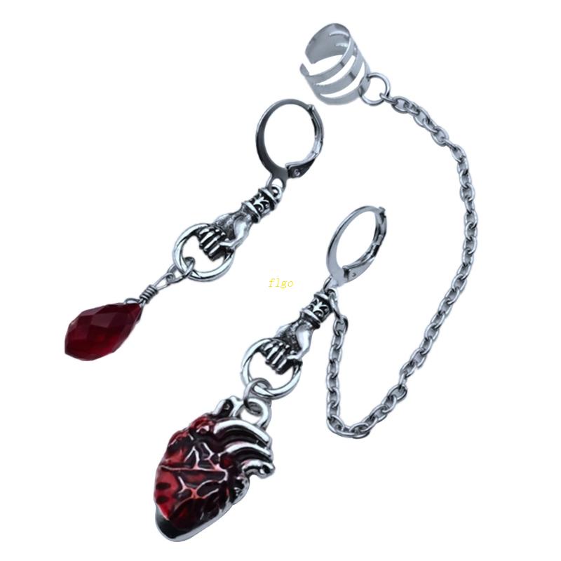 Bông Tai Hợp Kim Hình Trái Tim Phong Cách Gothic Punk Cổ Điển