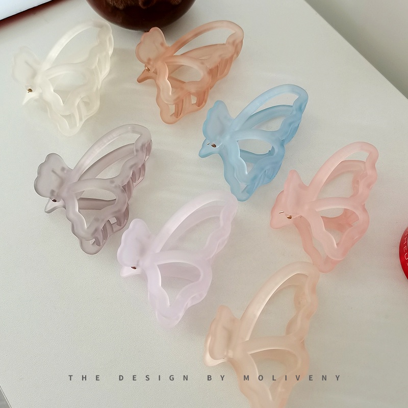 Kẹp Tóc Trong Suốt Hình Bướm Thanh Lịch Và Ngọt Ngào Mới