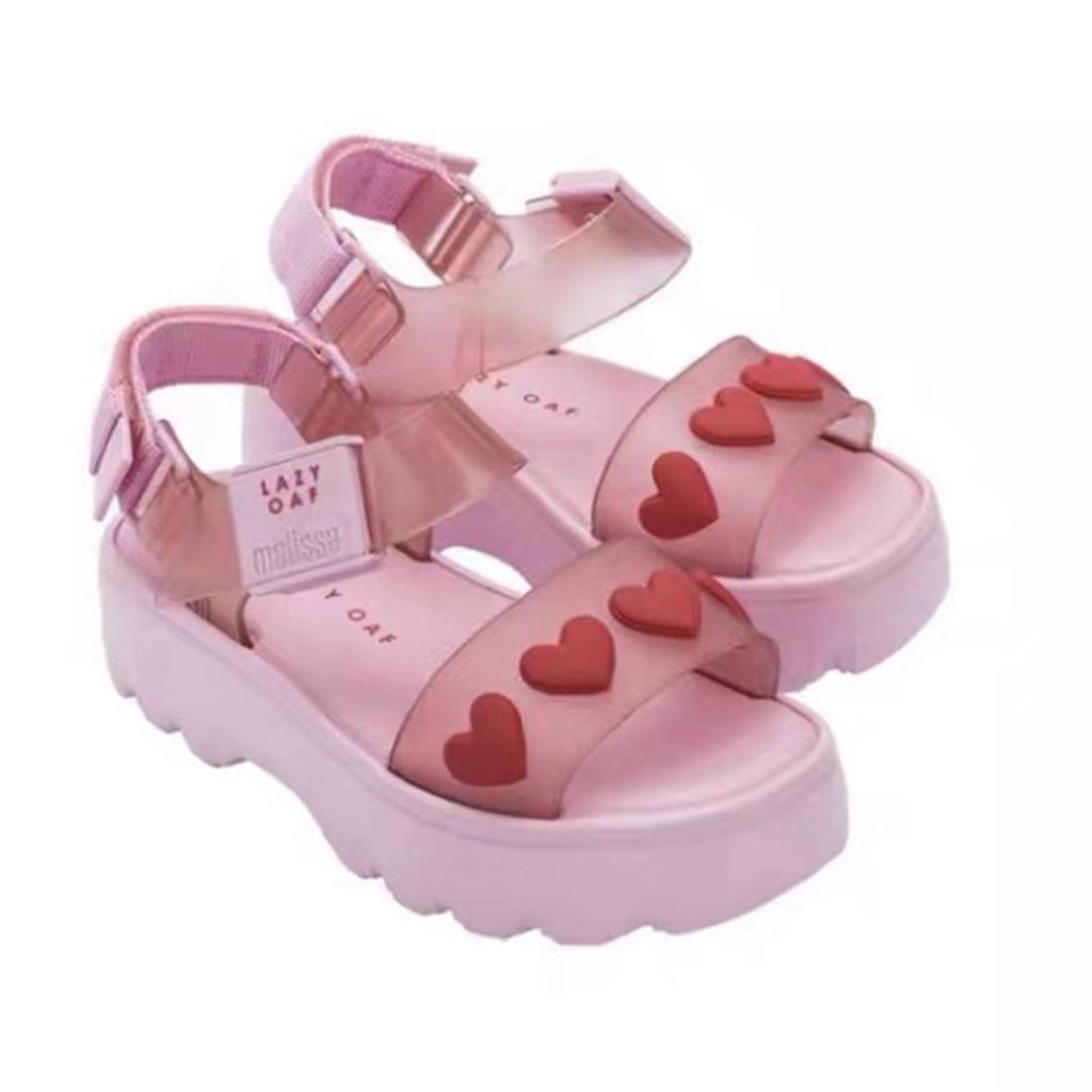 Sandal Melissa Đế Mềm Họa Tiết Gợn Sóng Phong Cách Retro Thời Trang Cho Nữ