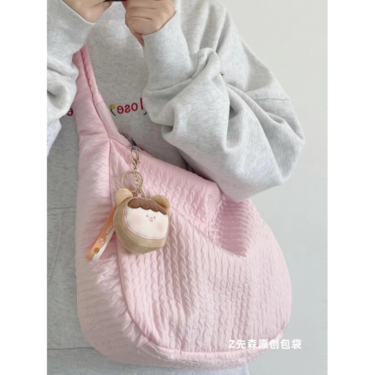 Túi vải bố dung tích lớn Túi đeo một bên vai nữ thường ngày kiểu Nhật cho nữ Túi đeo chéo 31x42x15