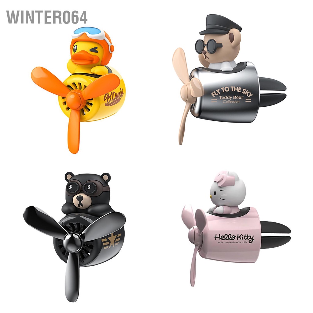 Winter064 Lỗ Thông Khí Ô Tô Lọc Hoạt Hình Phi Công Dễ Thương Cánh Quạt Xoay Xông Phòng Vật Trang Trí Cho