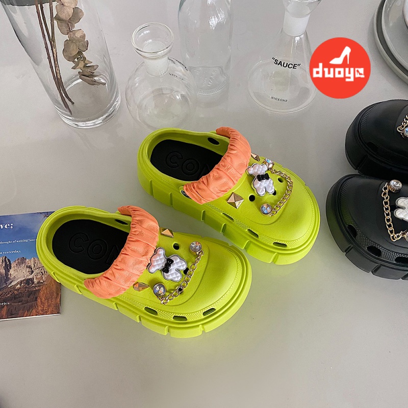 Dép Lê Đế Dày Có Lỗ Xỏ Ngón Chống Trượt Thời Trang Mùa Hè Hàng Mới Dành Cho Bạn Nữ 2022