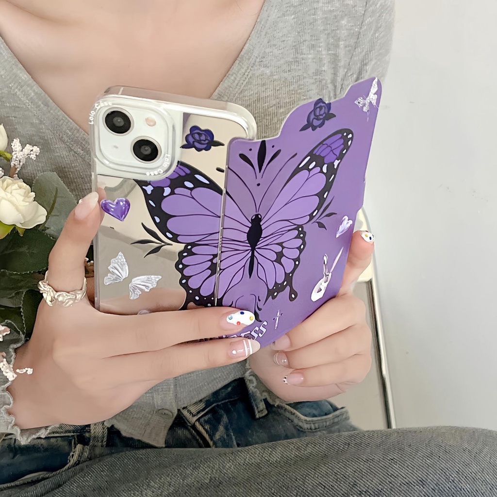 Ốp Điện Thoại Silicon tpu Mềm Trong Suốt Chống Sốc In Họa Tiết Bươm Bướm Dành Cho iPhone 14 13 12 11 PRO MAX