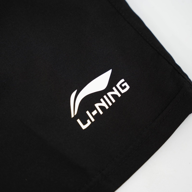 Bộ thể thao nam, bộ Li-Ning cộc tay nam tròn chất liệu vải thun lạnh co dãn thoải mái thấm hút mồ hôi logo ép cao su non