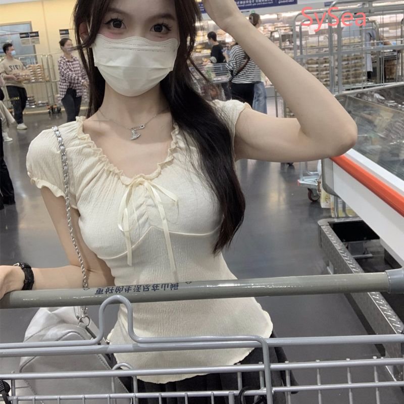 Áo Kiểu Xếp Ly Thắt Nơ Xinh Xắn Thời Trang Mùa Hè Cho Nữ