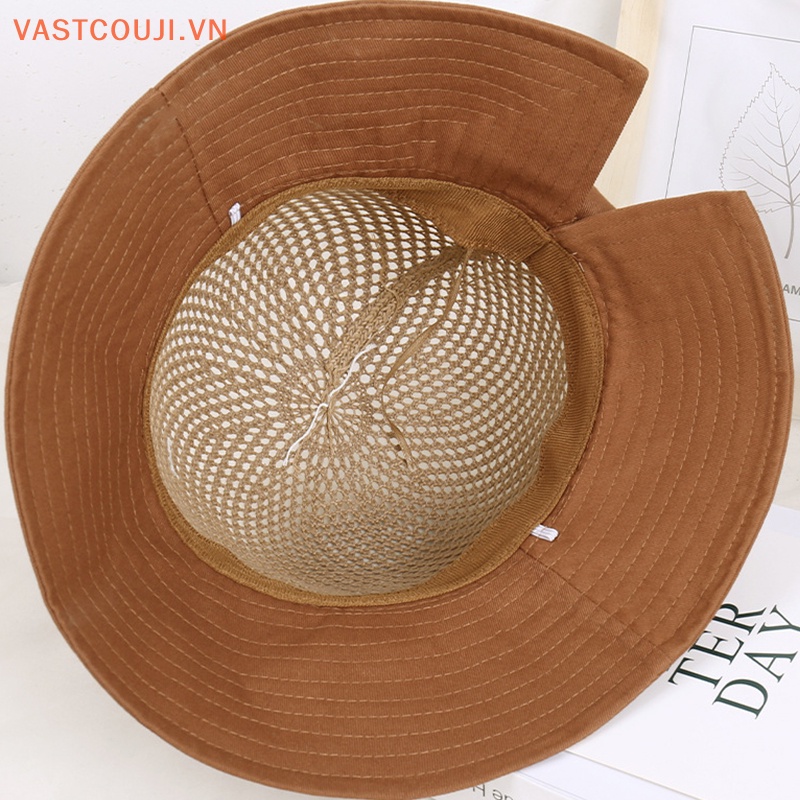 Nón Tai Bèo Vành Rộng Hở Chóp Phối Lưới Thoáng Khí Thời Trang Đi Biển Mùa Hè Cho Nữ