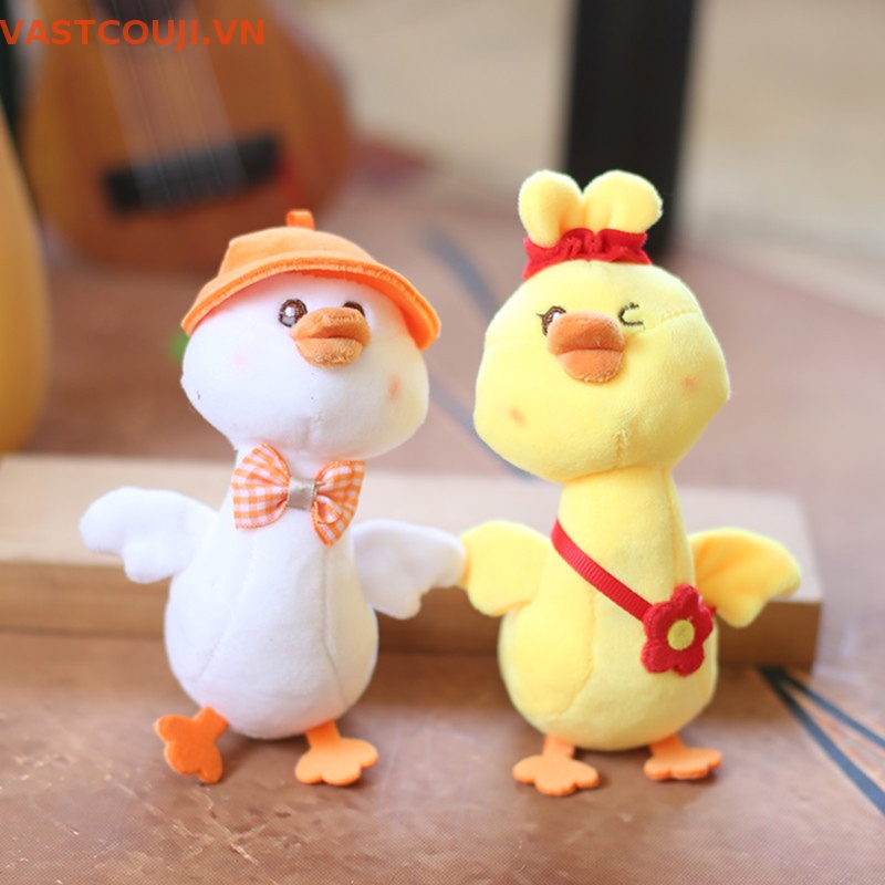 1 Vịt Nhồi Bông 15cm Đội Mũ Dễ Thương