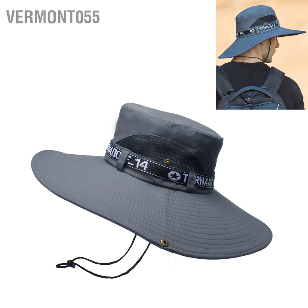 Vermont055 Câu Cá Nón Thoáng Khí Cotton Polyester Vành Lớn Mũ Chống Nắng Cho Nam Mùa Hè Leo Núi