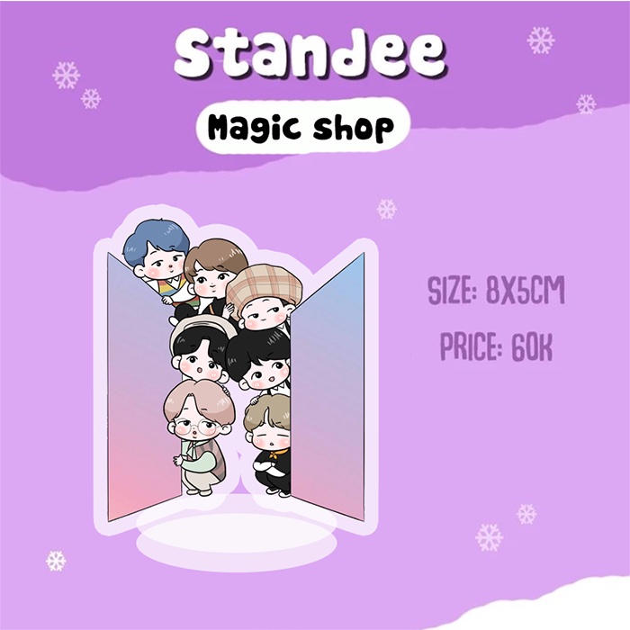 Standee chibi BTS cỡ 8x5cm nhựa mica trang trí bàn học