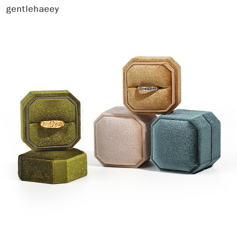 Gent Hộp Đựng Trang Sức Hình Bát Giác Bằng Vải Nhung Kẻ Sắp Xếp Gọn Gàng EN