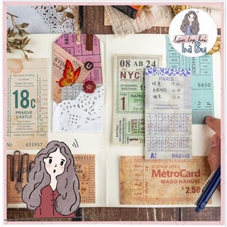 Mix 30 tờ ticket lớn trang trí kiểu cổ điển / vintage DiY